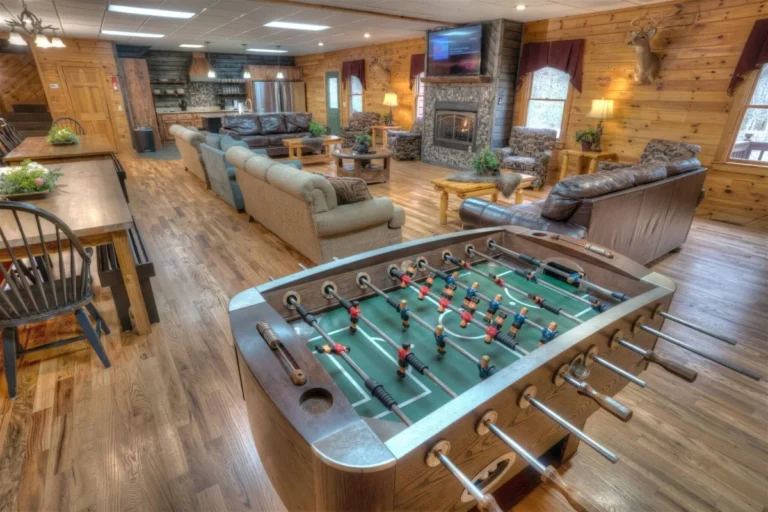 Deer Crossing Lodge foosball table near Helen, GA