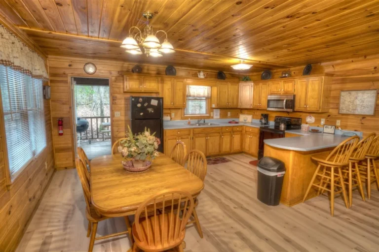 Forest Haven Cabin Kitchen with Dining Table near Helen, GA