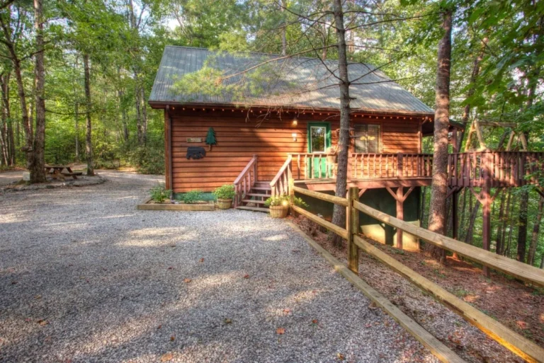 Fox Ridge 4-bedroom cabin rental on wooded acre near Helen GA