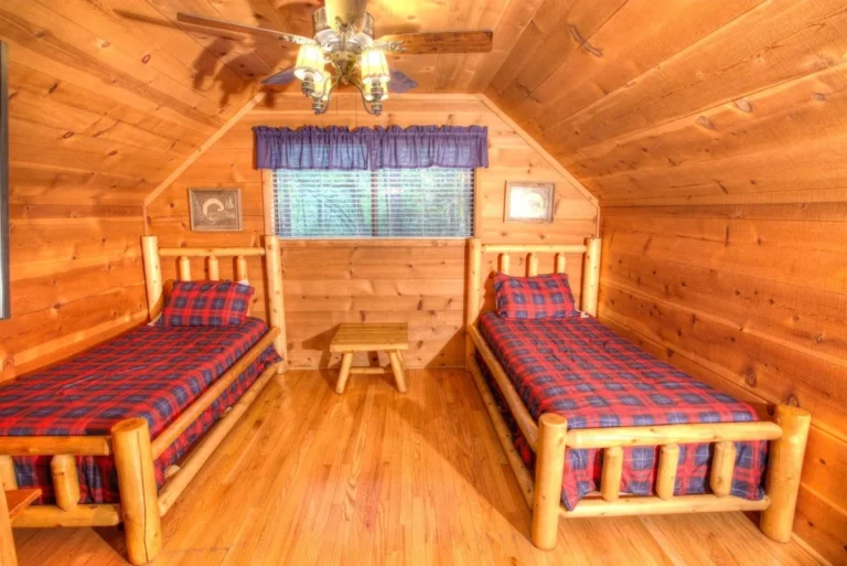 Fox Ridge Cabin Twin Beds near Helen, GA