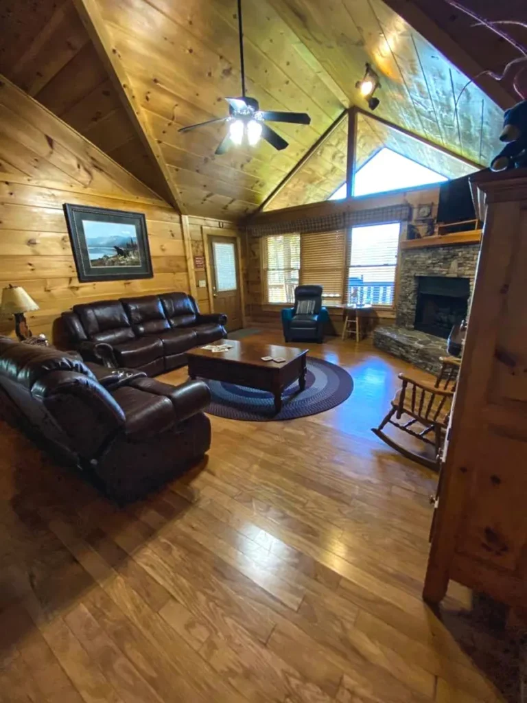 131 Hutch Mountain 1 Hutch Mountain Cabin Living Room in Sautee Nacoochee, GA
