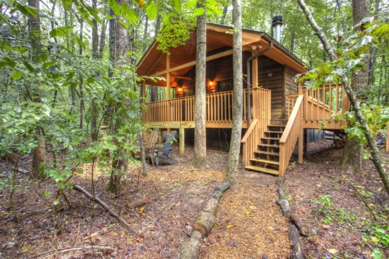97 Serenity 8 Serenity cabin exterior — creekside cabin rental near Helen GA