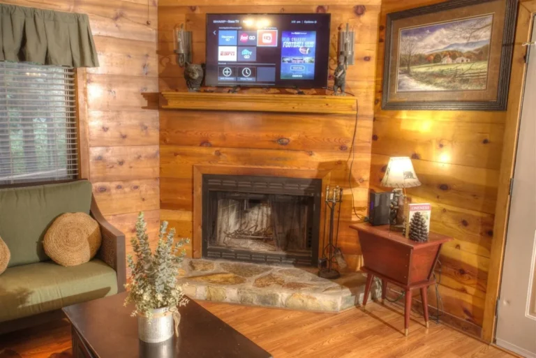 97 Serenity 17 Serenity Cabin Fireplace in Sautee Nacoochee, GA