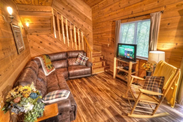 Three Bears Cabin Living Room in Sautee Nacoochee, GA